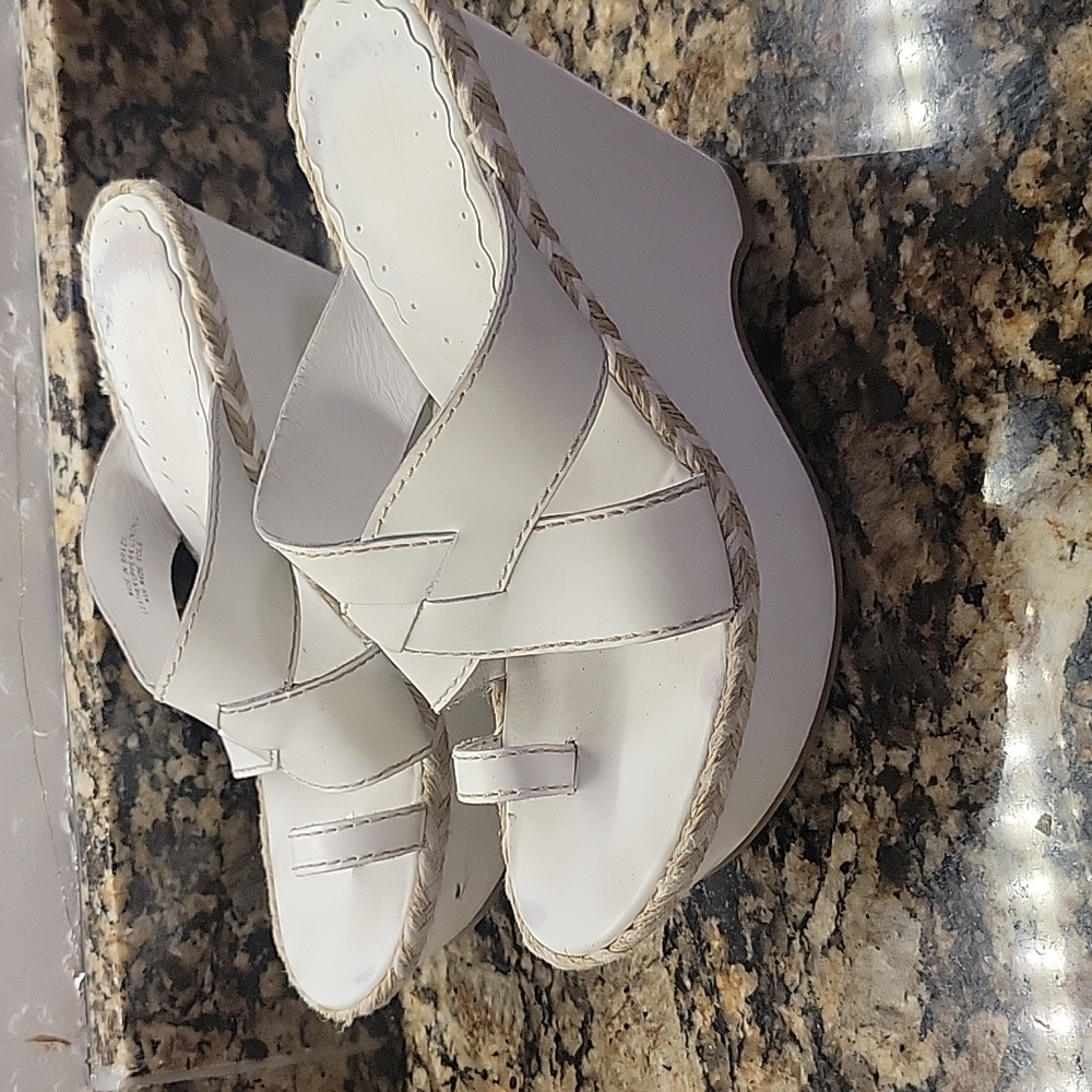 White opened toed heels